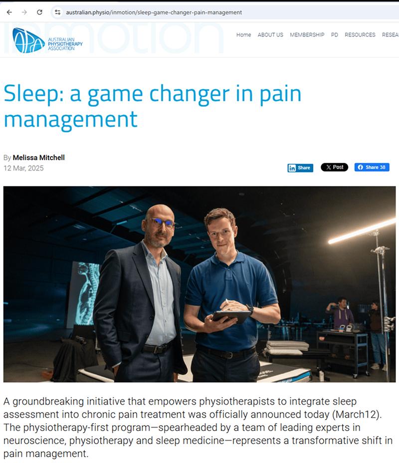Game Changer article in Physiotherapy InMotion